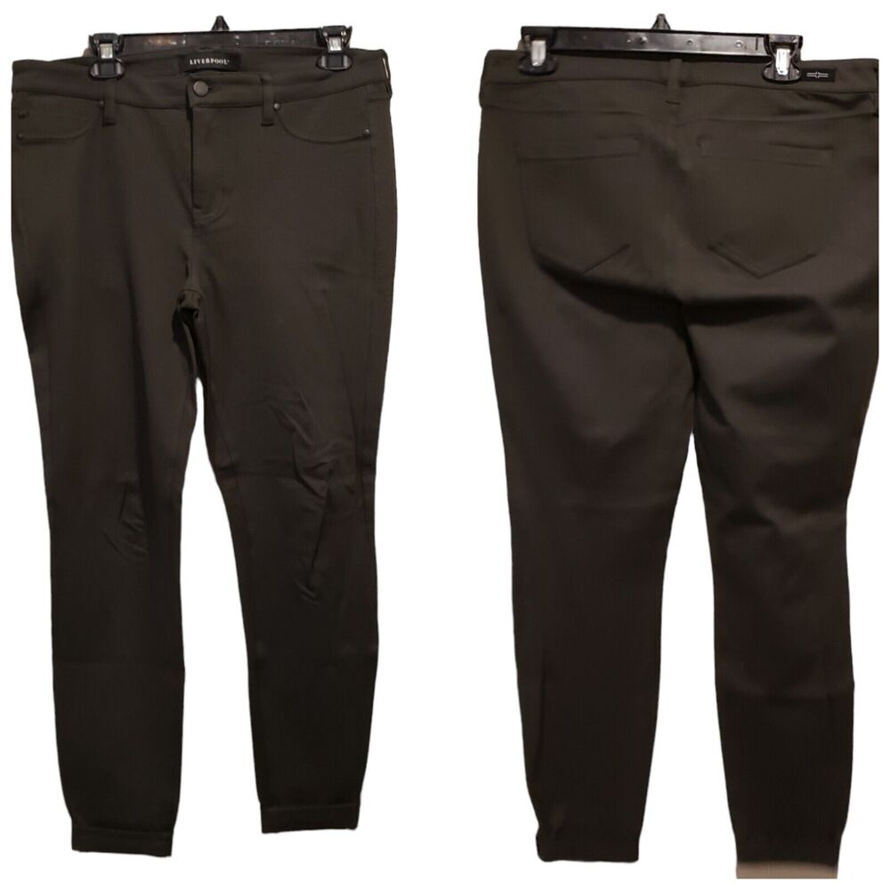 Liverpool jeans stretch dress pants jeggings skinny black 10/30  women's Green